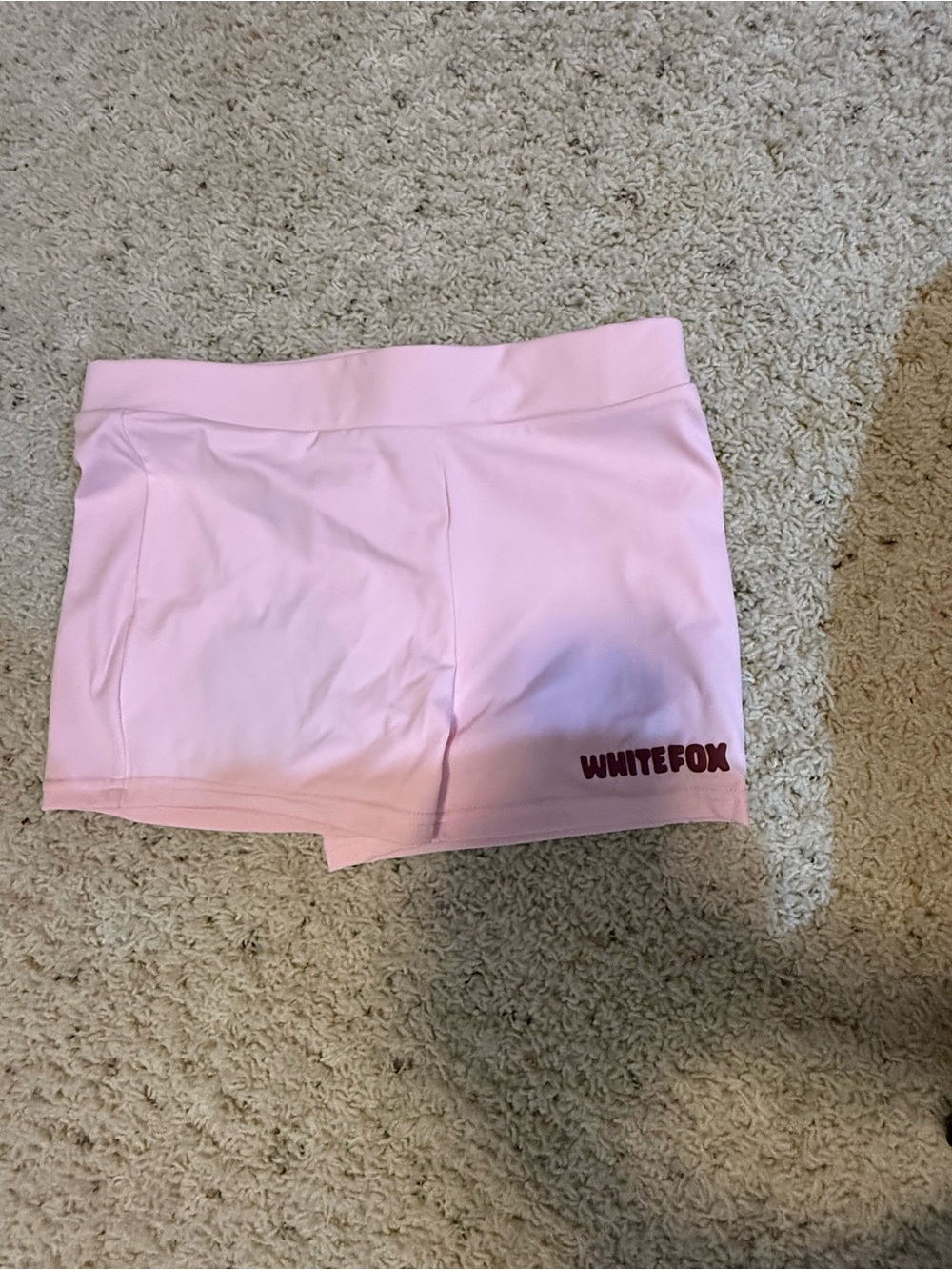 White Fox Boutique Light Pink Bike Shorts with Logo